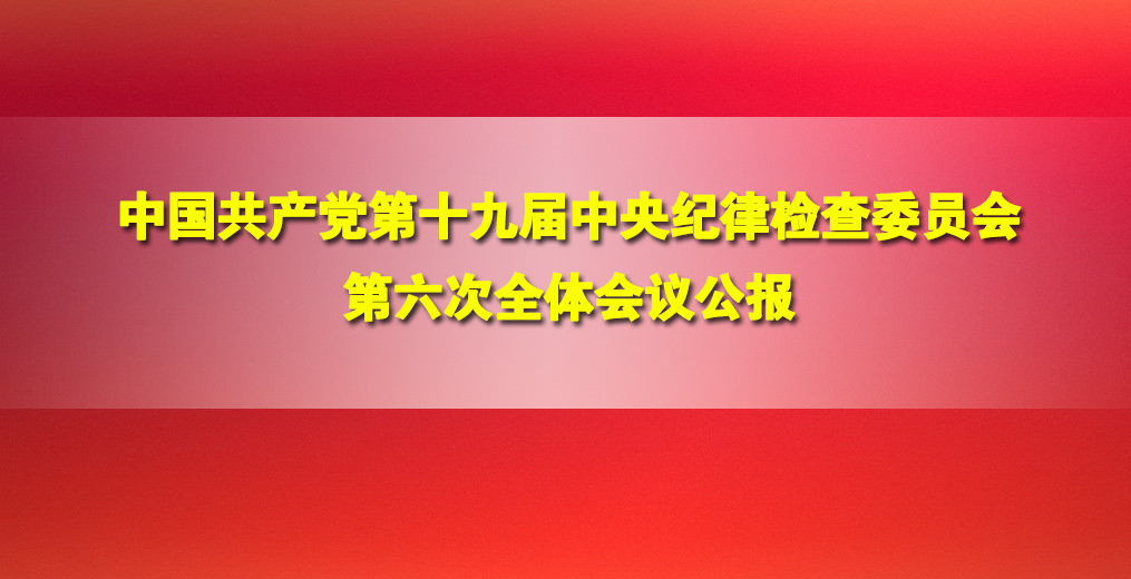 ?中國(guó)共產(chǎn)黨第十九屆中央紀(jì)律檢查委員會(huì)第六次全體會(huì)議公報(bào)