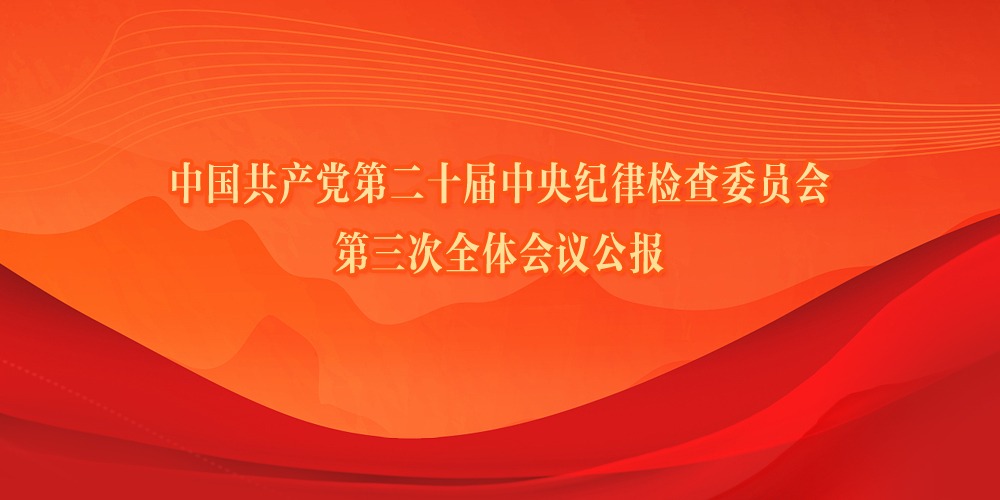 中國共產黨第二十屆中央紀律檢查委員會第三次全體會議公報